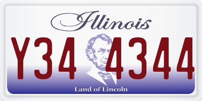 IL license plate Y344344