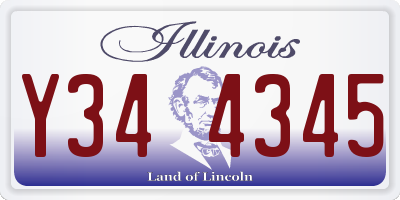 IL license plate Y344345