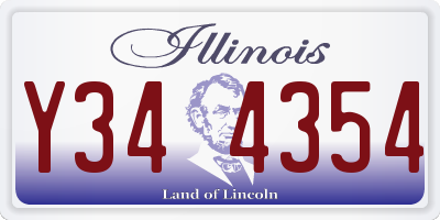 IL license plate Y344354