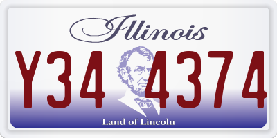 IL license plate Y344374