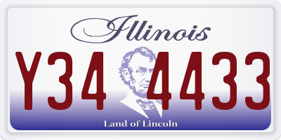 IL license plate Y344433