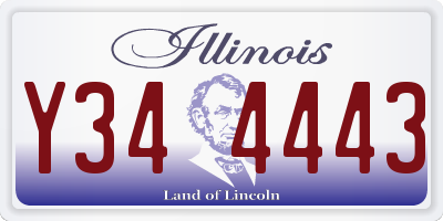 IL license plate Y344443