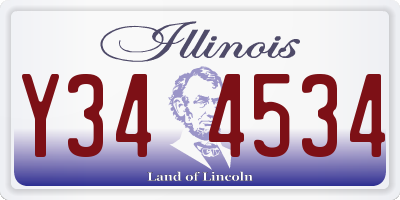 IL license plate Y344534