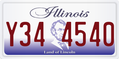 IL license plate Y344540