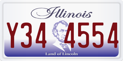 IL license plate Y344554