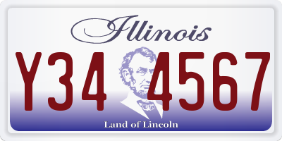 IL license plate Y344567