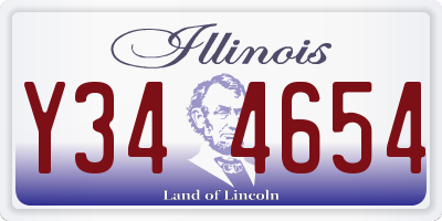 IL license plate Y344654