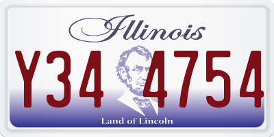 IL license plate Y344754