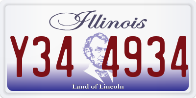 IL license plate Y344934
