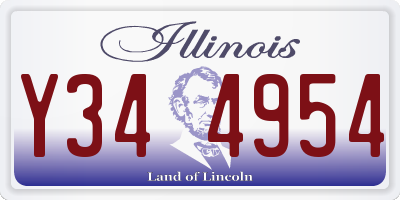 IL license plate Y344954