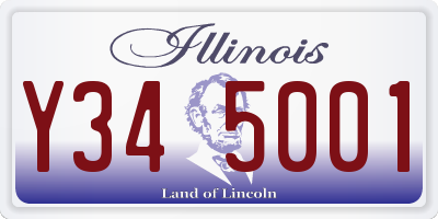 IL license plate Y345001