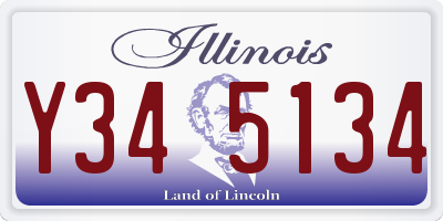 IL license plate Y345134