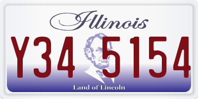 IL license plate Y345154