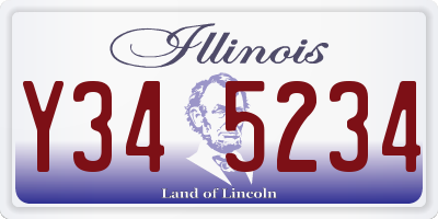 IL license plate Y345234