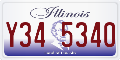 IL license plate Y345340