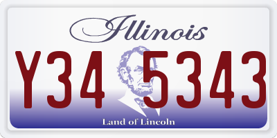 IL license plate Y345343