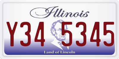 IL license plate Y345345