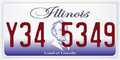 IL license plate Y345349