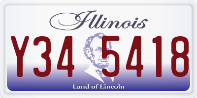 IL license plate Y345418