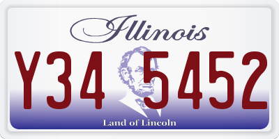 IL license plate Y345452