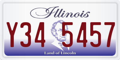 IL license plate Y345457