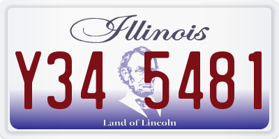 IL license plate Y345481