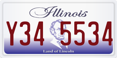 IL license plate Y345534