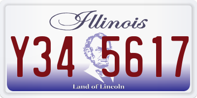 IL license plate Y345617