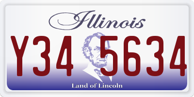 IL license plate Y345634