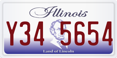 IL license plate Y345654