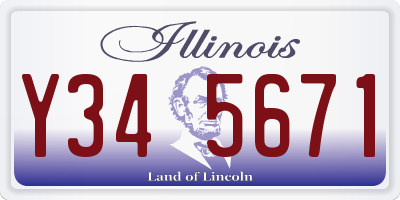 IL license plate Y345671