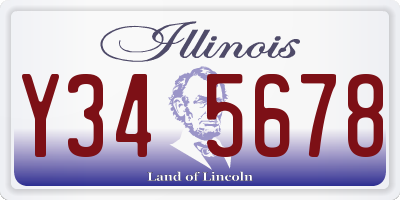 IL license plate Y345678