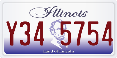 IL license plate Y345754