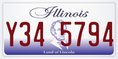 IL license plate Y345794
