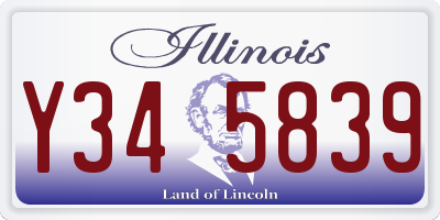 IL license plate Y345839