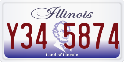 IL license plate Y345874