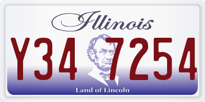IL license plate Y347254