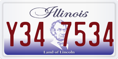 IL license plate Y347534