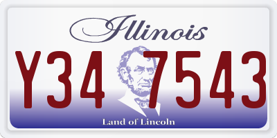 IL license plate Y347543