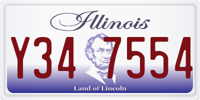 IL license plate Y347554