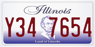 IL license plate Y347654