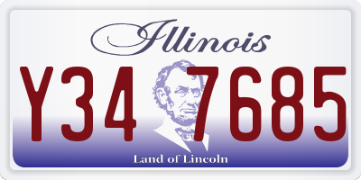 IL license plate Y347685