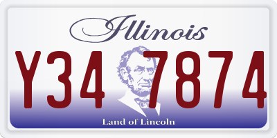 IL license plate Y347874