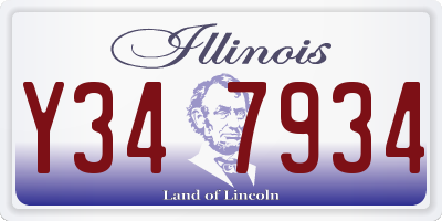 IL license plate Y347934
