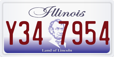 IL license plate Y347954