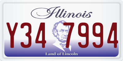 IL license plate Y347994