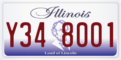 IL license plate Y348001