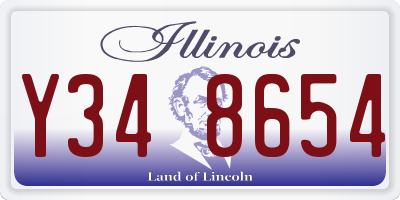 IL license plate Y348654