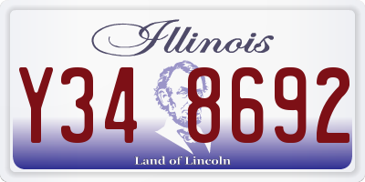 IL license plate Y348692