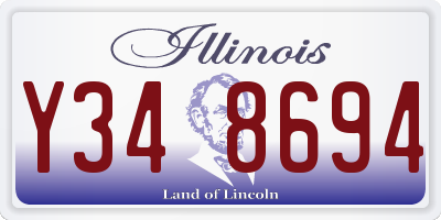 IL license plate Y348694